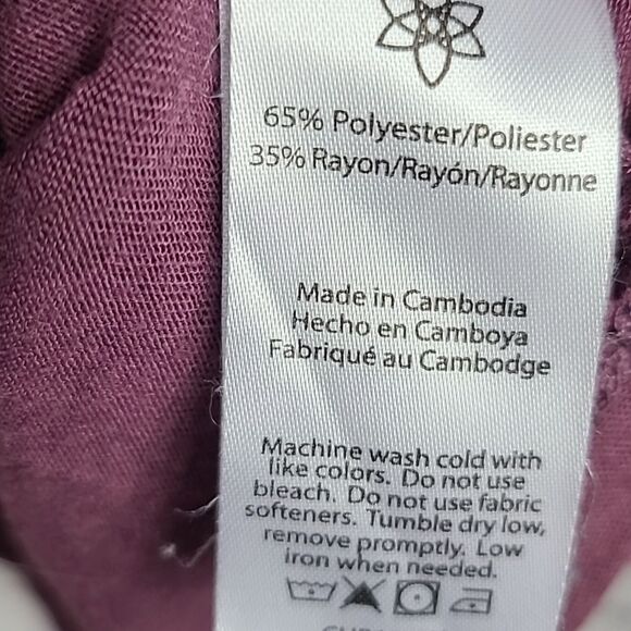 Harmony and Balance 2X Plum Lattice Long Sleeve Top Activewear Tee Workout Shirt - Picture 4 of 5